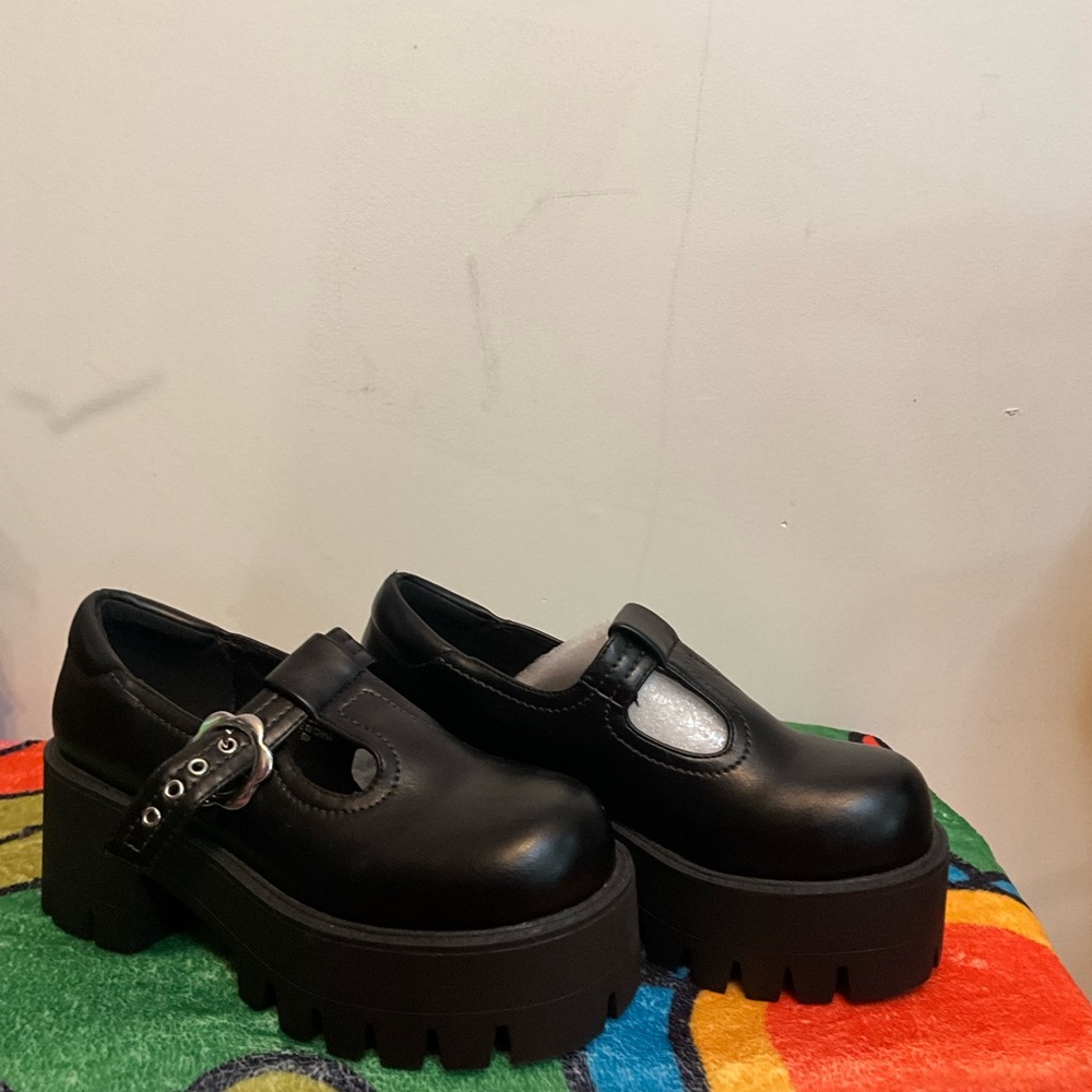 Current Mood Black Chunky Platform Mary Jane Shoes